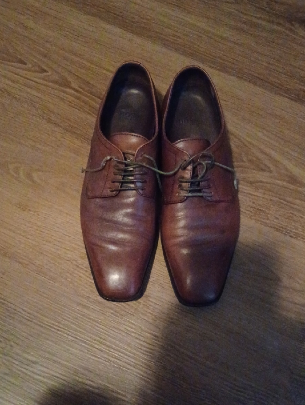 ! Hugo Boss Brown Leather Lace-Up Oxford Shoes